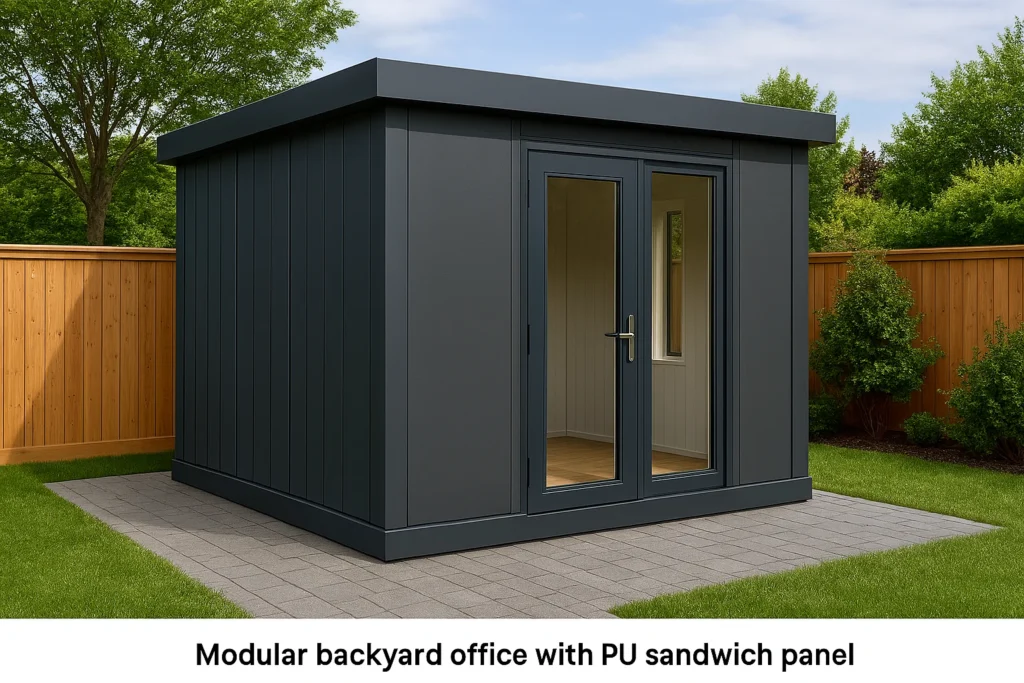 Backyard office with PU/Sandwich panel_ISO view