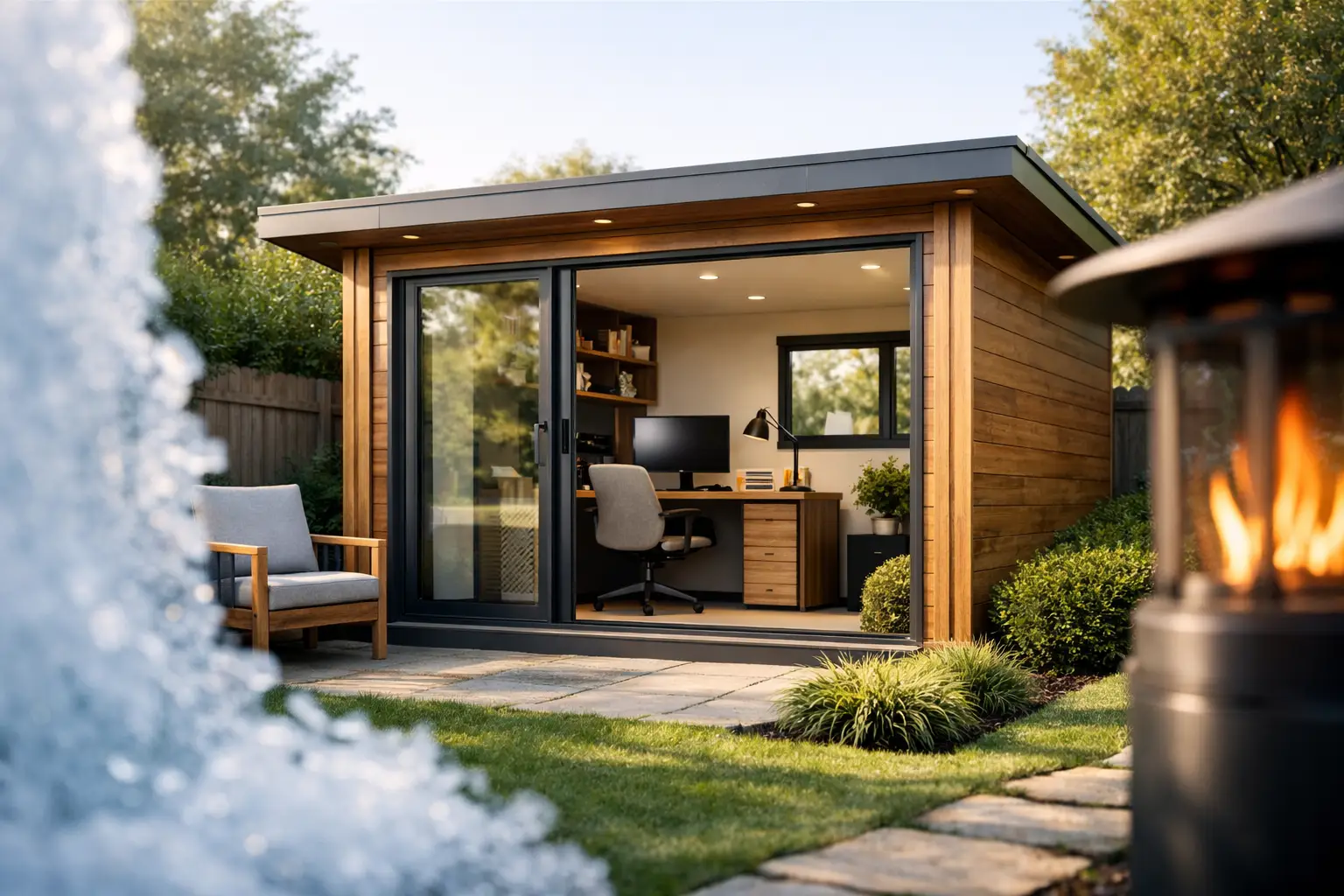 Backyard Office With Insulation That Works Year-Round