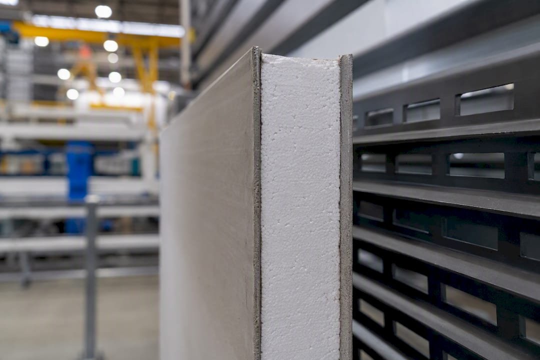 Close-up of SIP panel factory edge