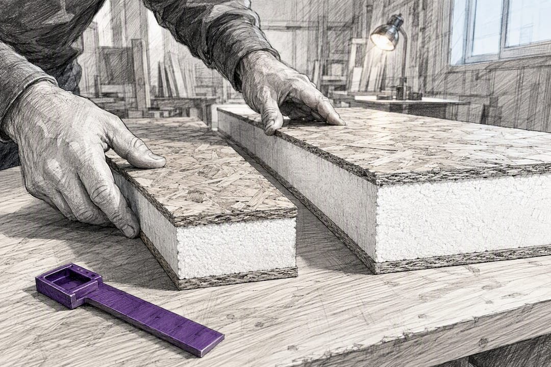Two SIP wall sections showing different thicknesses