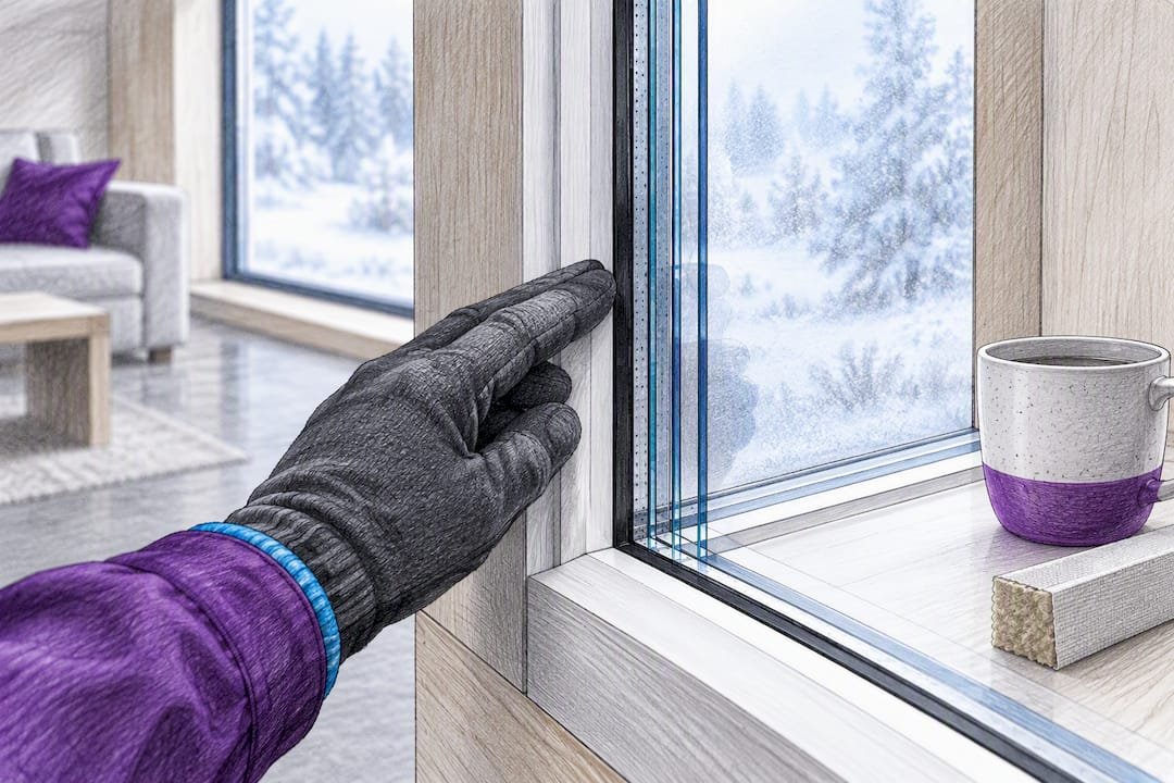 Hand checking cold climate window glazing