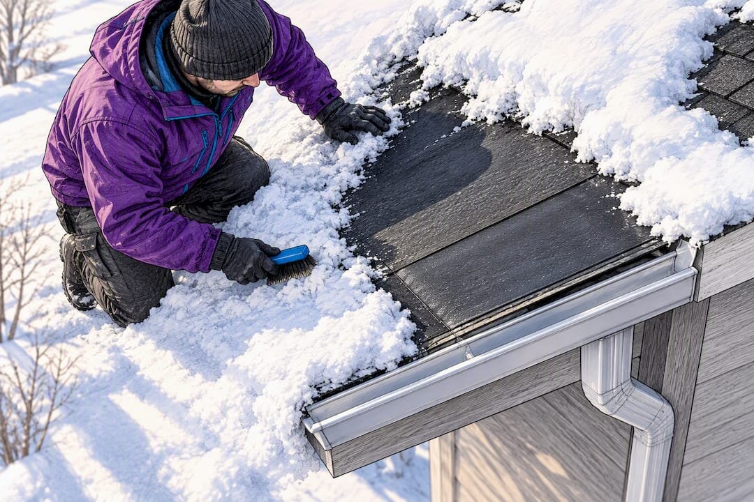Roof edge inspection for ice dam protection