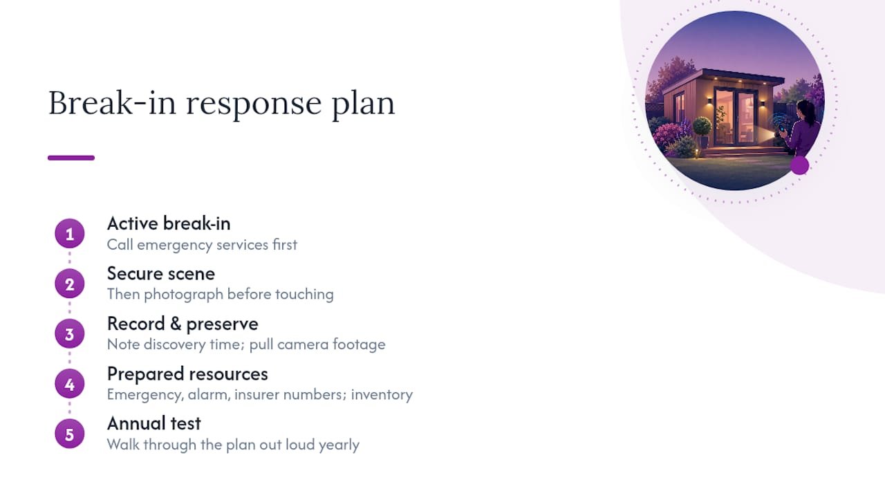 Break-in response steps and evidence preservation