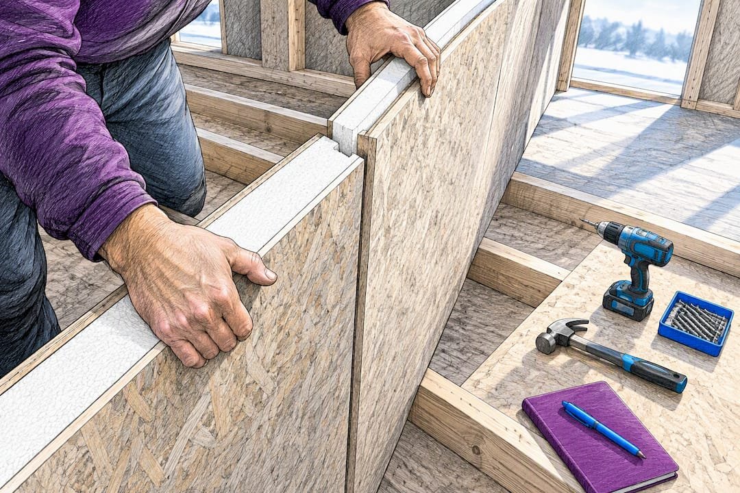 Owner-builder aligning insulated wall panel