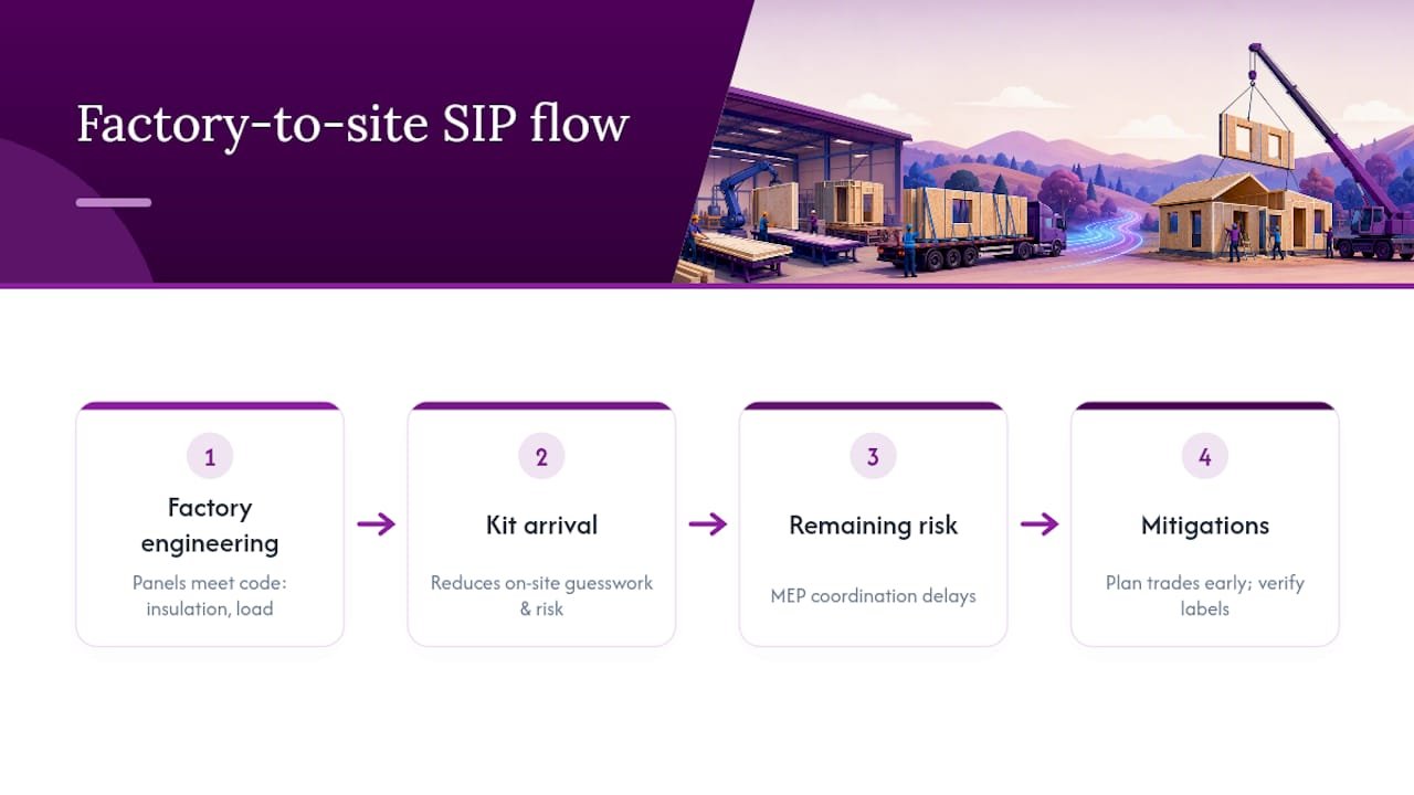 Factory-engineered SIP panels reduce site risk
