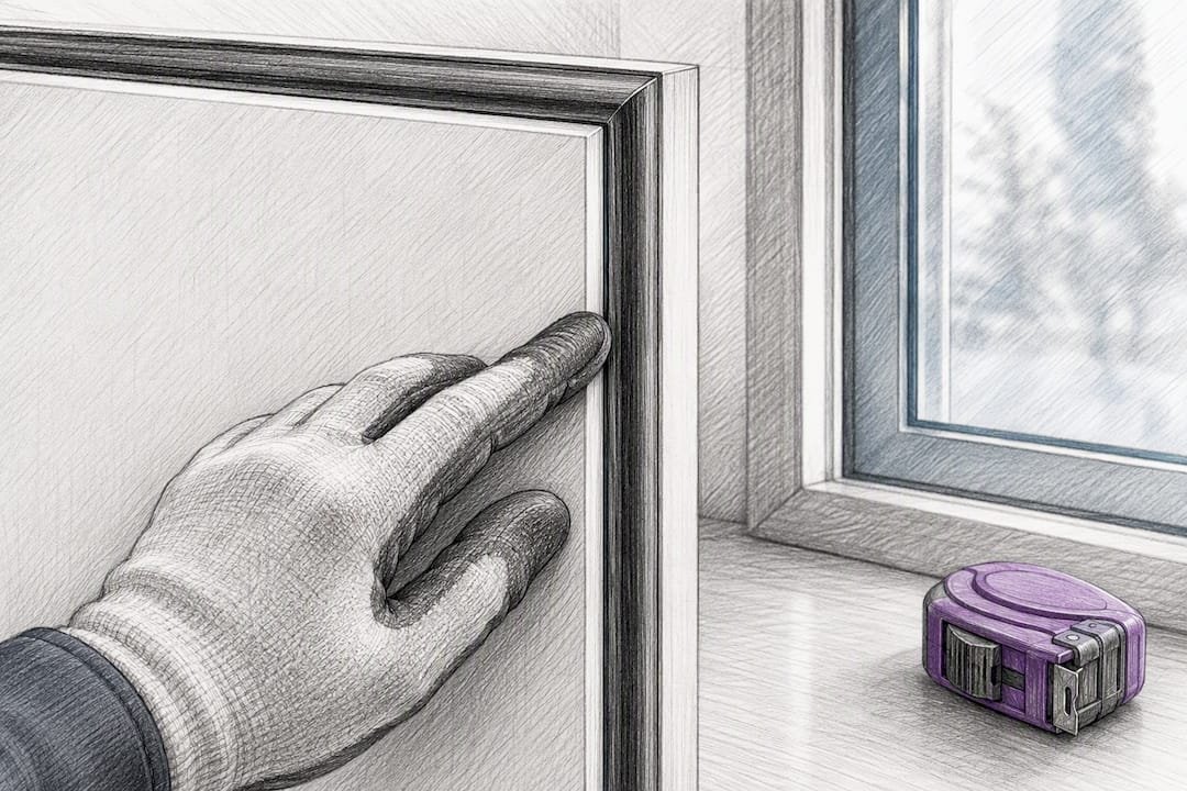 Installer checking acoustic door compression seal