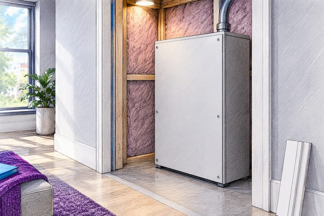 Battery enclosure in modular utility nook
