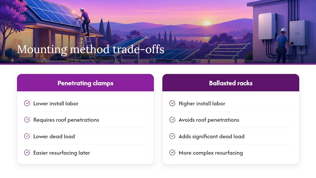 Solar mounting methods compared by trade-offs