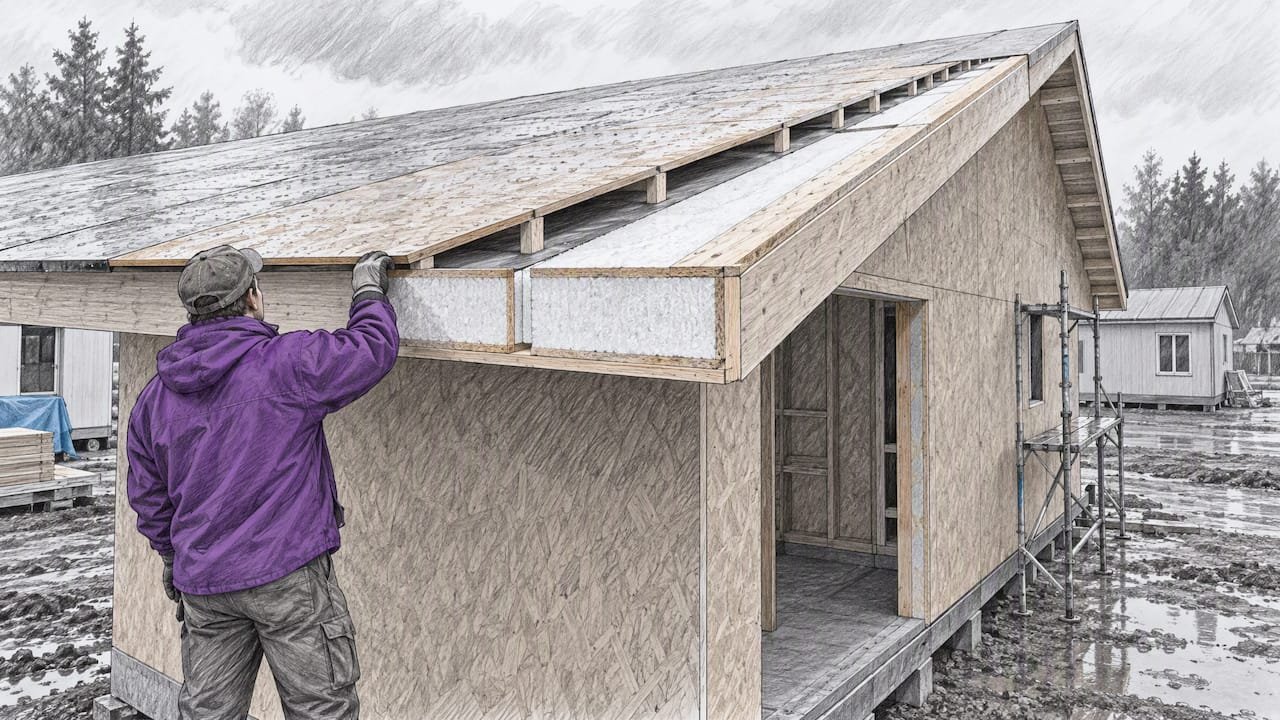 Vented over-roof above SIP panels