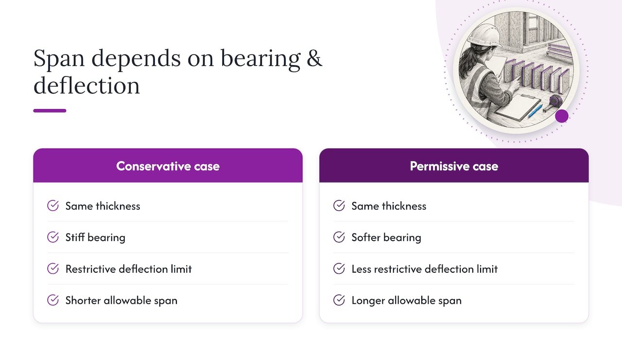 SIP span comparison by bearing and deflection