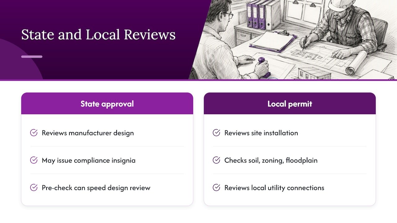 State approval versus local permit — overview diagram
